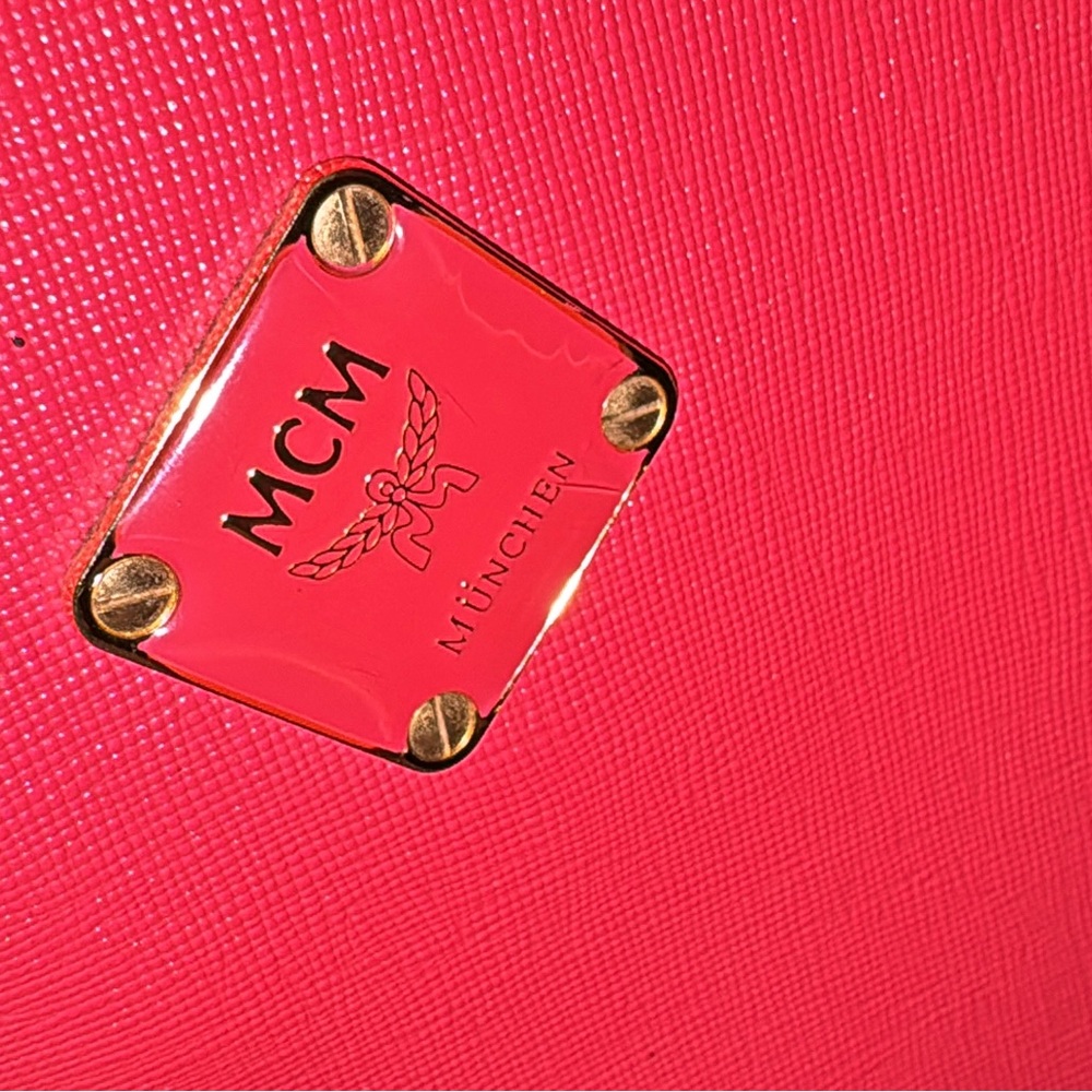 MCM Vibrant Pink Shoulder Bag with Gold Accents with COA - Picture 2 of 16